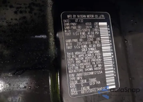 2022 Nissan Rogue Platinum Fwd from USA, damaged, VIN JN8BT3DC0NW121254